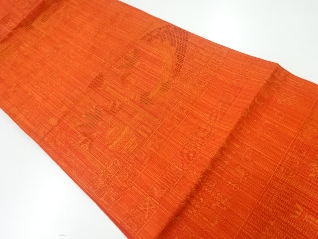 JAPANESE NAGOYA OBI / WOVEN FLOWER & BIRD